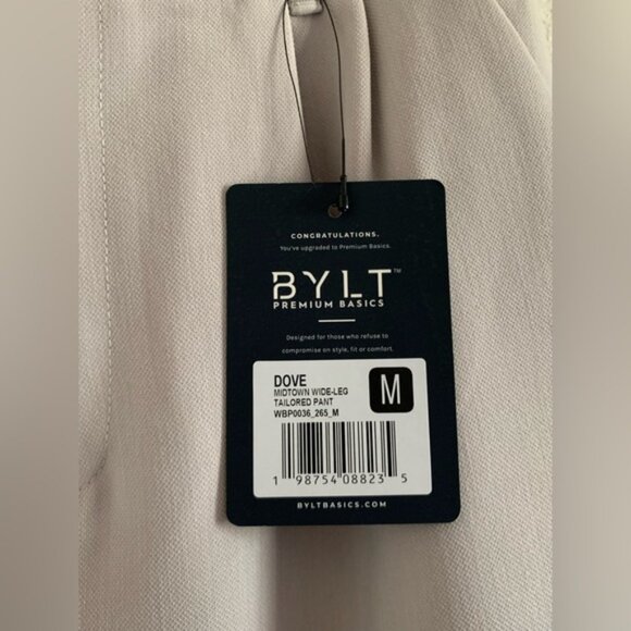 Bylt Midtown Wide Leg Pants Black Tailored High Rise Pleated Knit Women’s Size M - Picture 5 of 16